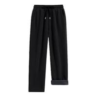 班尼路（Baleno）2025雪尼尔加绒直脚休闲阔腿裤男冬季重磅挺阔垂顺百搭直筒裤 【雪尼尔】- 黑#纯色 XL