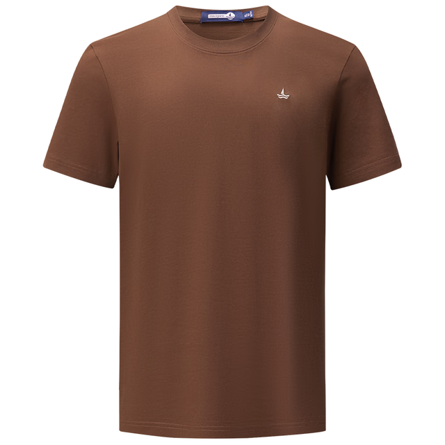navigare 意大利小帆船男休闲简约凉感纯色短袖T恤1125505307 咖啡棕 XL
