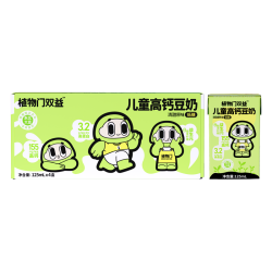 植物门 益生元高钙儿童豆奶125ml*4植物蛋白奶低糖益生菌早餐奶