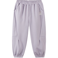马骑顿（MQD）女童25春学院风休闲百搭中大童卫裤运动针织裤 浅紫 150