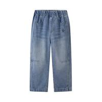 马骑顿（MQD）男童25春学院风休闲百搭基础水洗牛仔裤长裤中大童 中牛仔蓝 140