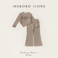 INSBOBO 女童套装春秋2024时髦洋气儿童休闲喇叭裤大童秋装潮