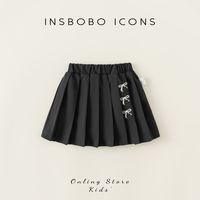 INSBOBO 女童裙子2025春秋休闲女宝半身裙女孩百褶裙时髦春装