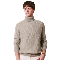 科蒙博卡秋冬男士两翻领羊绒衫 加厚休闲套头毛衣打底针织衫