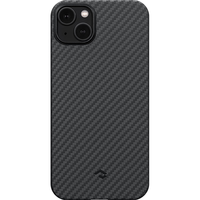 PITAKA 苹果iPhone 14 凯夫拉手机壳MagSafe磁吸碳纤维轻薄保护套 1500D黑灰斜纹