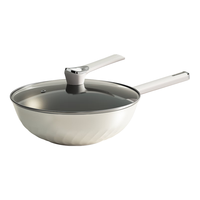 传世家徽不粘锅炒锅炒菜锅平底电磁炉锅燃气灶通用 32【0涂层+持久不粘】 32cm