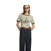 ELAND衣恋航海度假风T恤女美式休闲风H型短袖上衣2024夏季 中灰色(18)M/Grey S/160