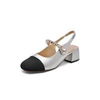 BeLLE 百丽 锦绣新中式包头凉鞋女款2024夏季粗跟绝美凉鞋