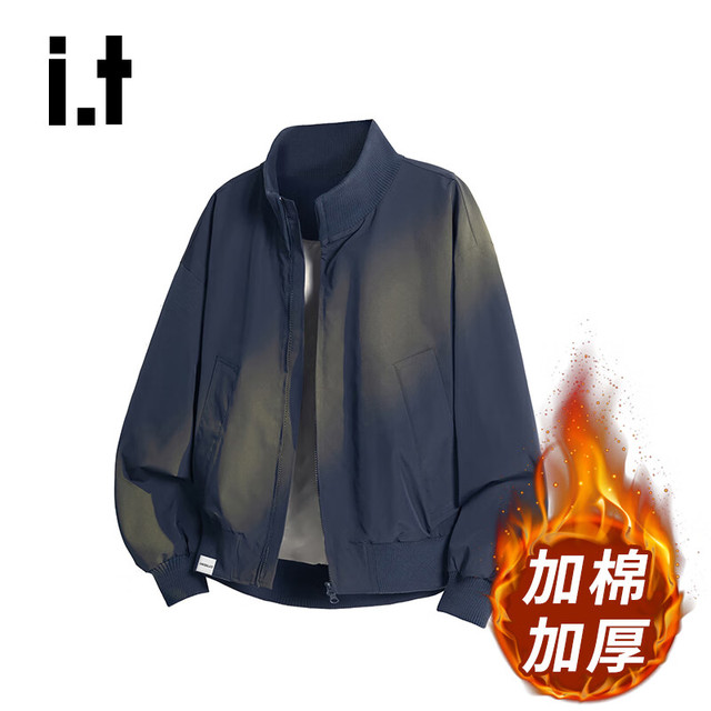 PLUS会员：:CHOCOOLATE it通勤宽松夹克男士 冬季新款美式高街行政休闲加棉外套