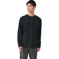 無印良品 MUJI（無印良品 ）天竺织 圆领AB1L3A5S 黑色 XL 
