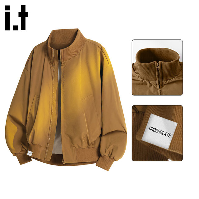 PLUS会员：:CHOCOOLATE it 通勤宽松夹克男士冬季美式高街行政休闲外套