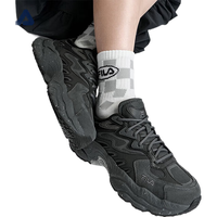 FILA 蕨草鞋FERN女鞋运动鞋2024秋户外老爹鞋厚底休闲鞋 阴影灰/黑-A-DB 37.5