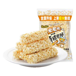 米老头 米通青稞米棒芝麻味150g休闲零食爆米花棒糙米卷代餐能量棒