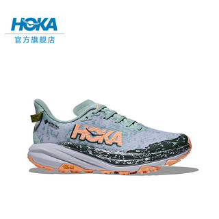 HOKA ONE ONE女款飞速羚羊6防水越野跑步鞋SPEEDGOAT 6 LOW GTX 户外轻便 玉石绿/烟灰色 38/235mm