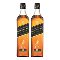 JOHNNIE WALKER尊尼获加 黑牌 苏格兰调和威士忌 700ml*2-有码
