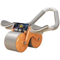 易持健健腹轮自动回弹 肘撑腹肌轮家用男女练腹肌器材卷腹轮 尊享二合一【阳光橙】