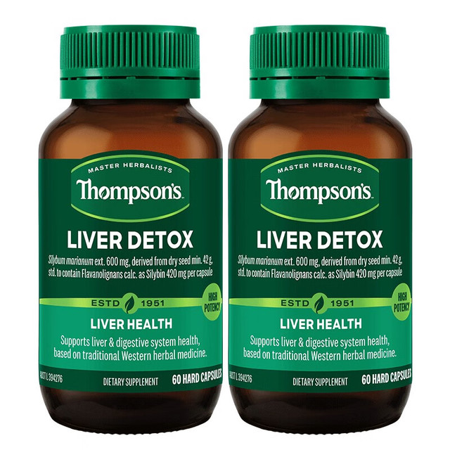 THOMPSON'S 汤普森 奶蓟草护肝片 60粒*2瓶 480mg