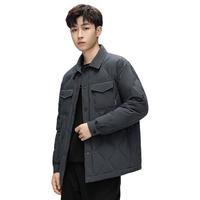 冬季经典男士轻薄时尚商务羽绒外套翻领简约休闲保暖短款羽绒服男