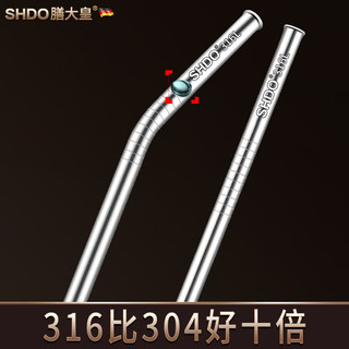 膳大皇（SHDO）德国316不锈钢吸管勺子食品级过滤直饮吸管勺一体两用可拆卸吸管 直管
