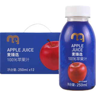 麦臻选 饮料 100%苹果汁  250ml*12