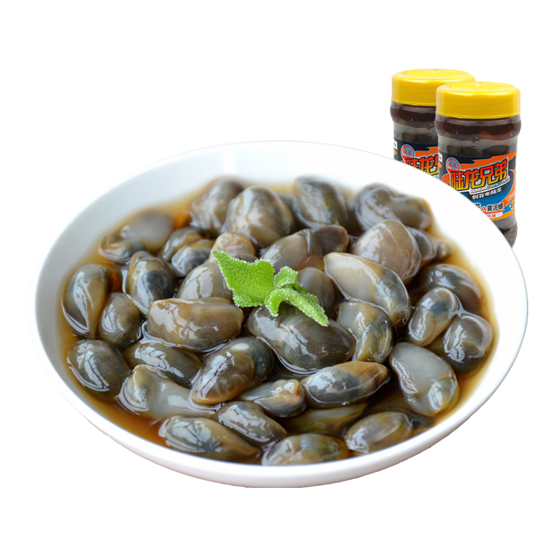 陆龙海诺A黄泥螺 淡脆爽滑更好口感 宁波上海风味 即食速配300g×2瓶装