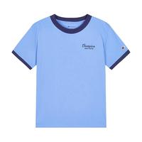 Champion 拼色 女士短袖T恤 蓝色 L