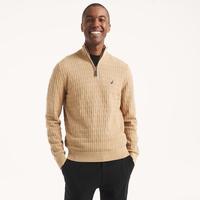 Mens Textured Quarter-Zip Sweater