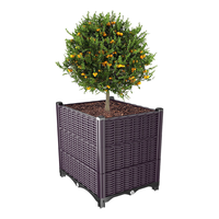 冲鸭农场阳台花箱户外(50cm加大加厚耐晒)种菜箱室外花箱长方形塑料种植箱 特深1联箱50*40*49