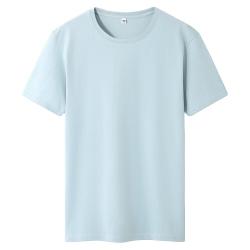 罗蒙 纯棉t恤男短袖夏季薄款  灰蓝 3XL