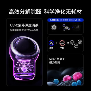 爱迪生Mars空气净化器家用除甲醛灰尘螨烟味猫毛臭氧消毒机星球机