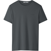 HLA海澜之家短袖T恤男25新呼吸方格运动圆领短袖男夏季HNTBJ2J065A 深灰66 4XL 190/108A 197~212斤