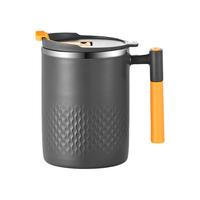 CAIZHI 彩致 304不锈钢马克杯带盖大容量咖啡杯水杯深灰色CZ6670 拼色304不锈钢马克杯 深灰450ml