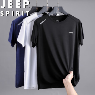 JEEP SPIRIT吉普短袖T恤男夏季半袖上衣户外运动休闲服打底衫 深灰色 3XL 3XL （150-170斤）
