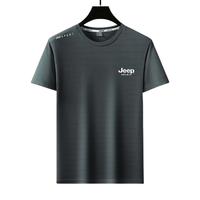  JEEP SPIRIT 冰丝弹力 男士短袖T恤  XL （125斤-145斤） 灰色