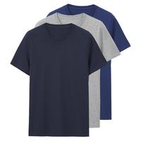 GIORDANO 佐丹奴 3件装T恤男短袖t恤纯棉圆领内搭t恤男士全棉半袖衫01245504