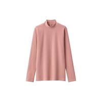 無印良品 MUJI（無印良品 ）女式 起毛罗纹织半高领长袖T恤上衣打底衫内搭秋冬24年冬 粉红色 M （160/84A）
