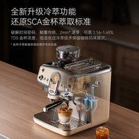 佩罗奇 咖啡机意式半自动家用研磨一体机商用美式智能布粉压粉