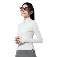 茉寻【昆凌同款】修身立领防晒衣女士夏季短款外套户外显瘦轻薄防晒服 玉石白（特调色） S （适合体重75-85斤)