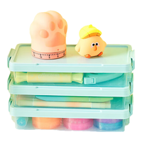 名创优品MINISO家用首饰玩具桌面收纳盒透明带盖长方形文具储物盒 3个装 【带盖卡扣叠加组合】中号3个装