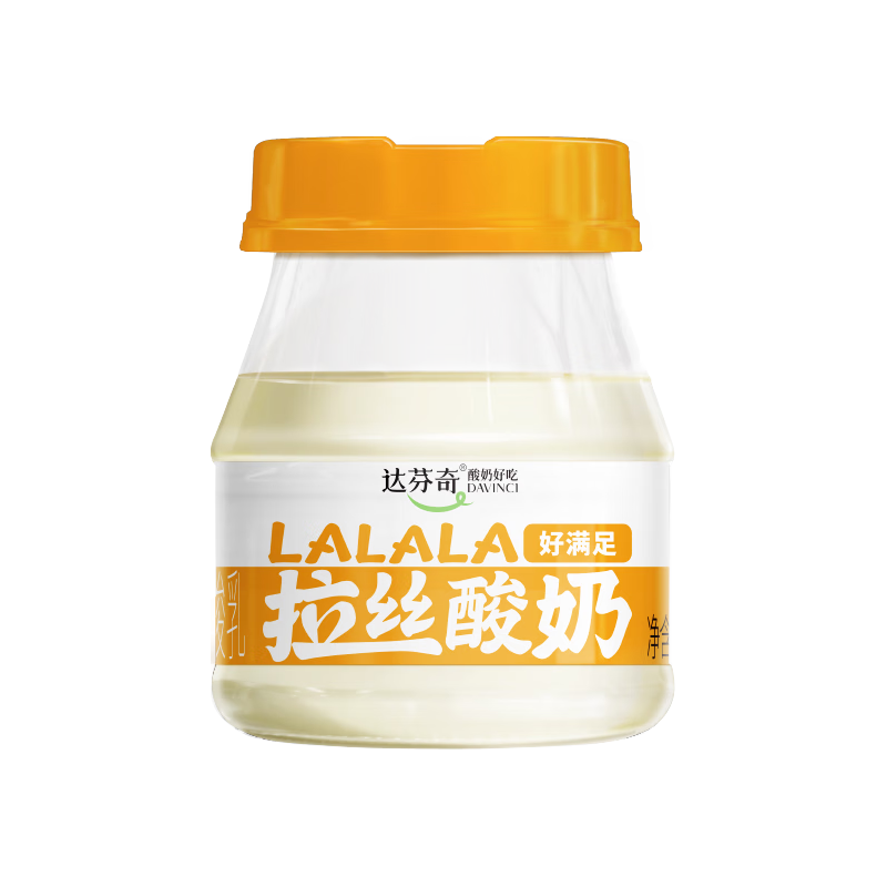 达芬奇（Davinci）酸奶奶皮子拉丝酸奶300g*1单杯发酵 生鲜低温酸奶 风味酸乳