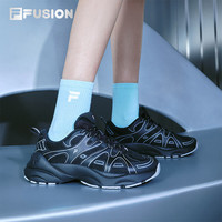 FILA FUSION斐乐潮牌女鞋PATH未来潮鞋2025秋季新轨迹鞋跑步鞋 黑/鱼子灰-W 40