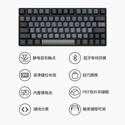 REALFORCE R3双模版程序员办公游戏电竞静电容无线蓝牙87/108静音键盘键程可调节 RC1版78键黑色30g