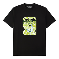 马克华菲短袖T恤男夏季全棉舒适柠檬印花男士圆领上衣 纯黑 M 