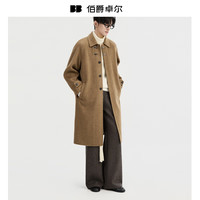 伯爵卓尔飞机扣设计全羊毛呢大衣男士2025初冬中长款外套男 P541685 焦糖棕 3XL (190)