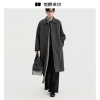 伯爵卓尔飞机扣设计全羊毛呢大衣男士2025初冬中长款外套男 P541685 月影灰 M (170)
