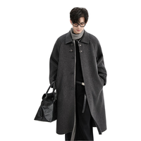 伯爵卓尔飞机扣设计全羊毛呢大衣男士2025初冬中长款外套男 P541685 月影灰 L (175)