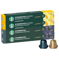 星巴克（Starbucks）胶囊咖啡轻度*2+意式浓缩*2混享40颗共220g 适配Nespresso胶囊机