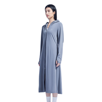 茉寻【昆凌徐璐同款】长款防晒服冰钛原纱女夏防紫外线户外全身服外套 深灰