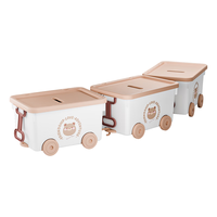 京东京造儿童玩具收纳箱卡通小火车毛绒玩具收纳箱塑料整理箱 【三件套】