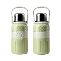 大嘴猴保温杯大容量男女士带茶隔茶水杯外出水壶年货 青草绿1000ml